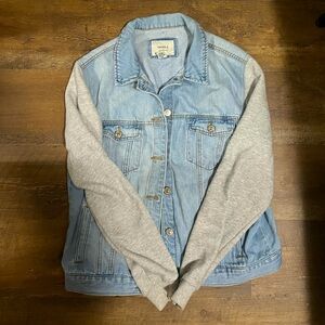 Forever 21 Blue Denim Jacket with Gray Sleeves